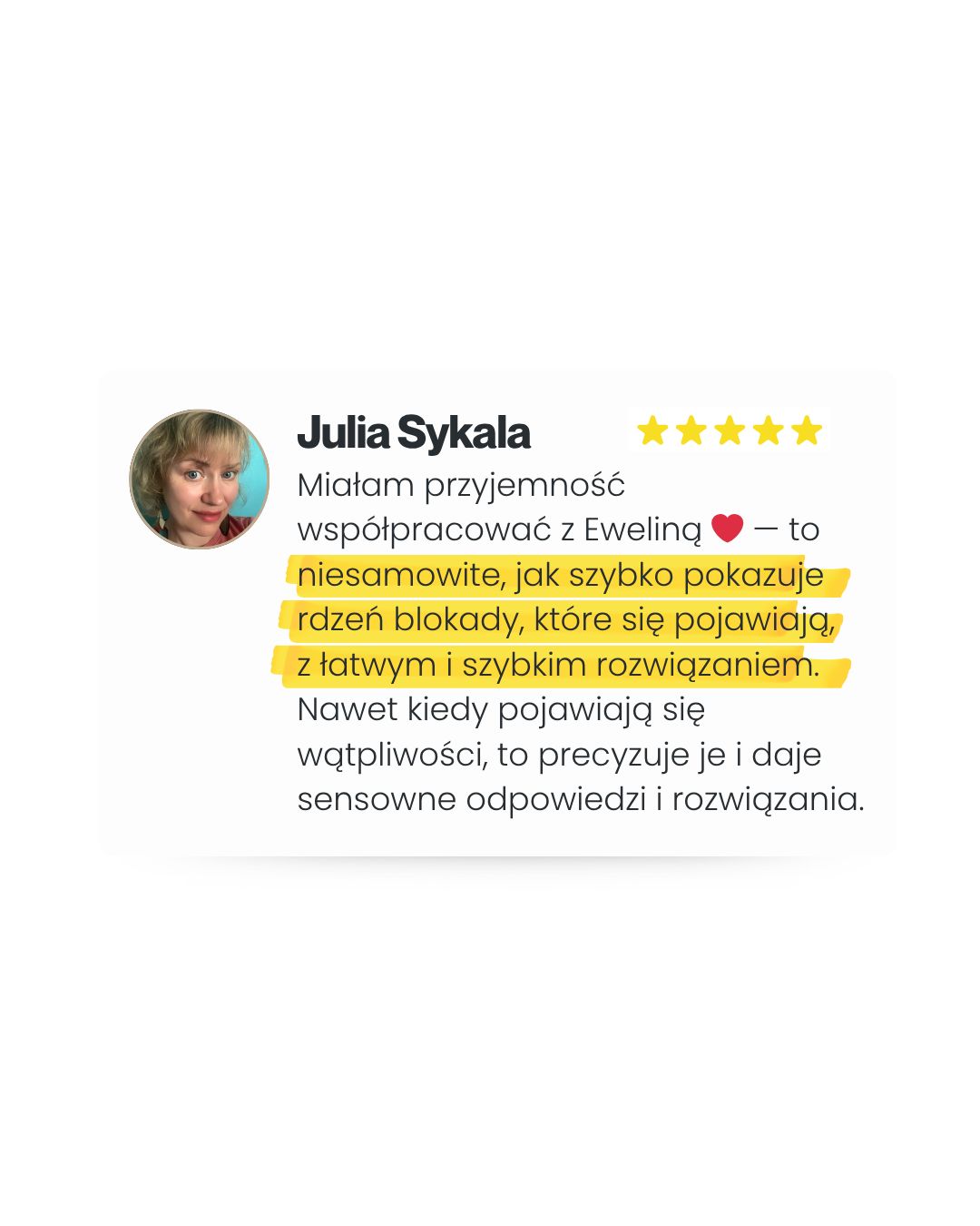 Opinia członkini klubu